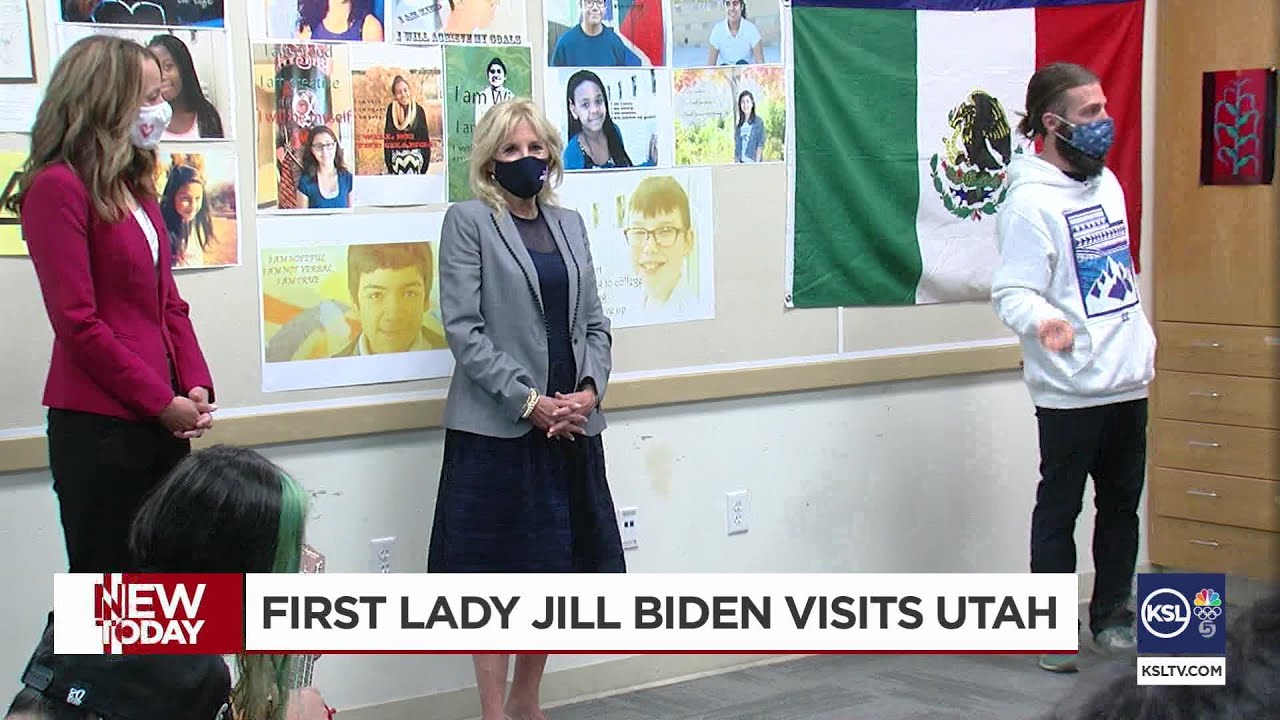 First Lady Jill Biden Visits School, Pop-Up Vaccination Clinic In Salt Lake