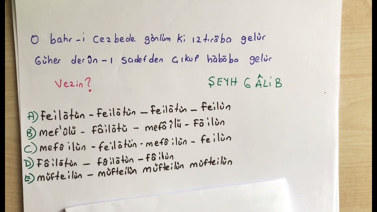 Aruz Ölçüsü - Vezin Bulma-Öabt Edebiyat- Eski Türk Edebiyatı