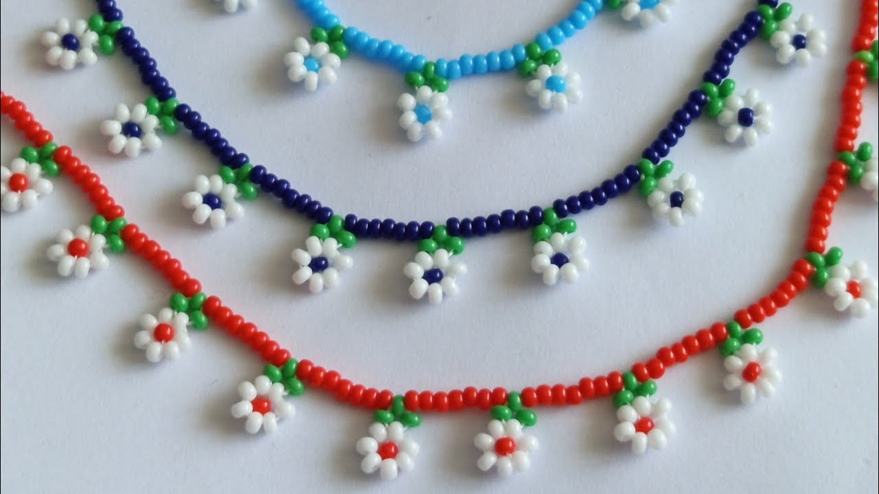 Kum boncuk papatya kolye halhal gözlük ipi bileklik yapımı #necklace #beads #beadsjewellery