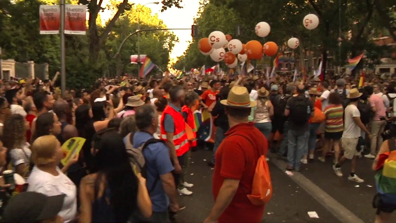 Manifestantes increpan a Ciudadanos su participaci&oacute;n en el Orgullo 2019 en Madrid