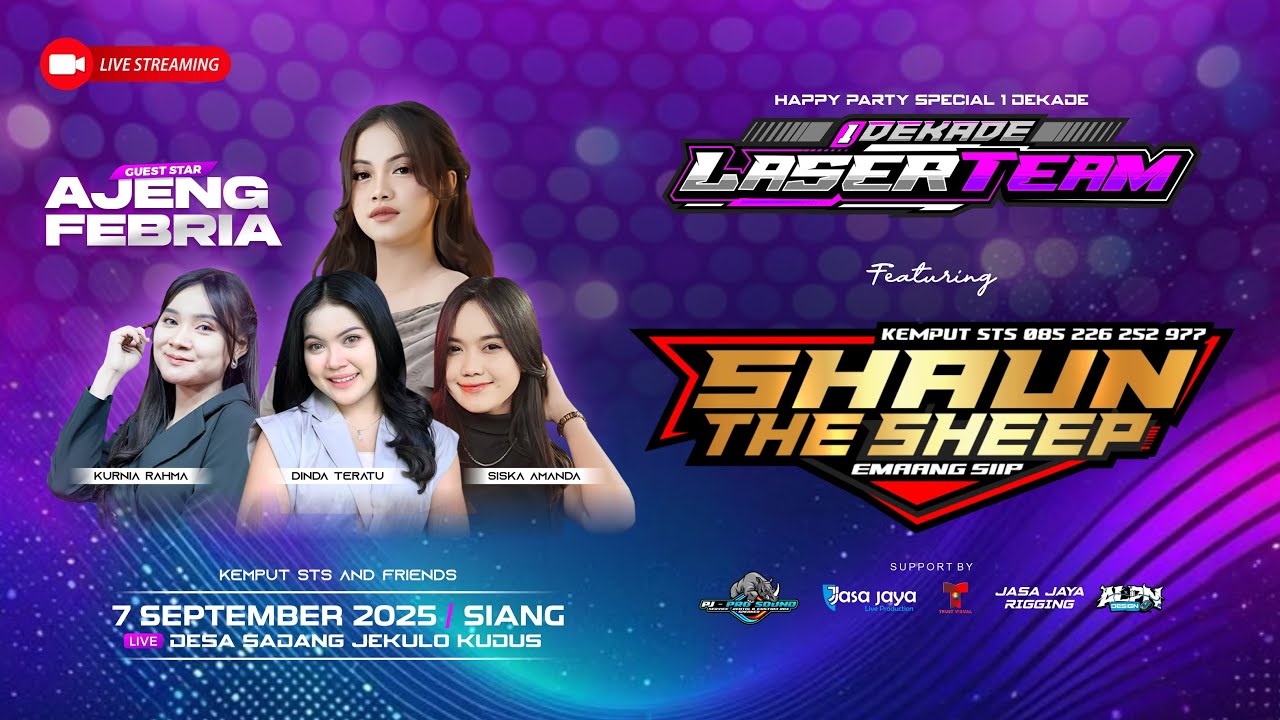 LIVE SHAUN THE SHEEP - HAPPY PARTY 1 DEKADE LASER TEAM - SADANG JEKULO KUDUS | PJ PRO AUDIO