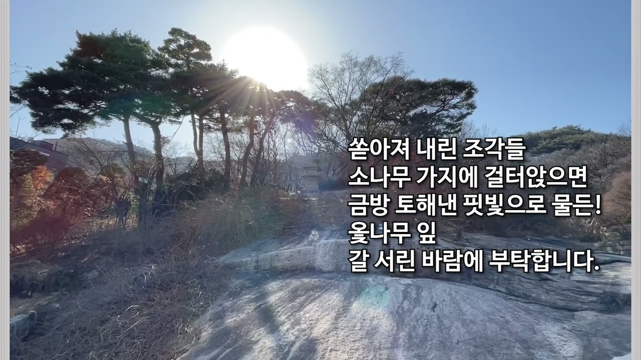 쏟아 내린 조각, 자작 시,