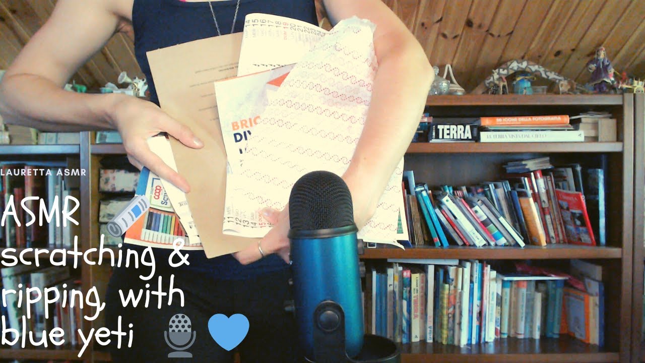 Asmr Different papers 🗞️Scratching & Ripping, With Blue Yeti 🎙️