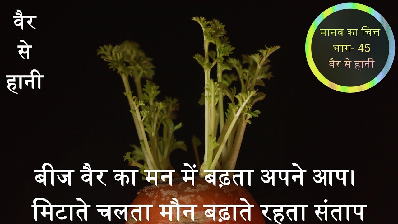 मानव का चित्त भाग 45 वैर से हानी