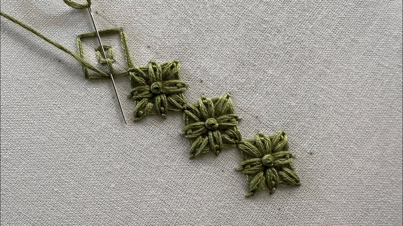 Очень простой и элегантный узор для вышивки | Вышивка для начинающих | Вышивка