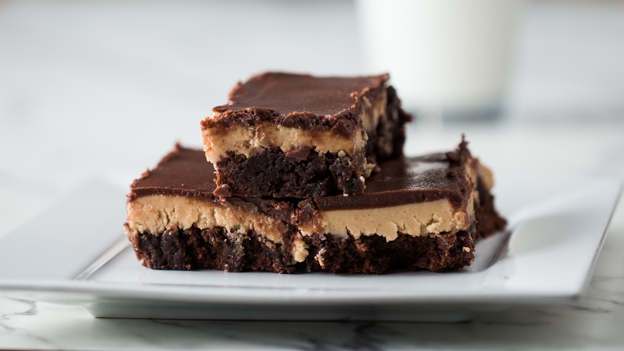 Chocolate Peanut Brownies (Buckeye Brownies)