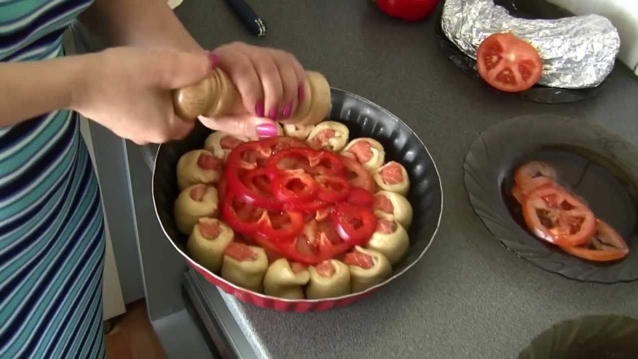 Видеорецепт. Пирог с рыбой в аэрогриле.