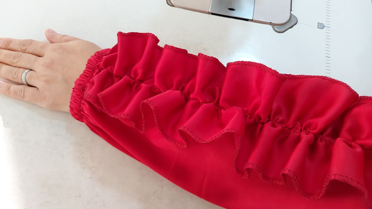 خياطة ردن بكركش من اجمل ما يكون - خياطة كُم بكشكش ولاستيك