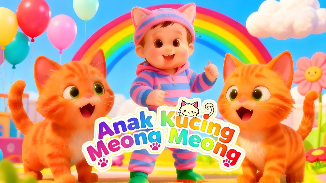 Anak Kucing Meong Meong 🐱🐾 | Lagu Anak Kucing Lucu | Cat Song for Kids | Nursery Rhymes