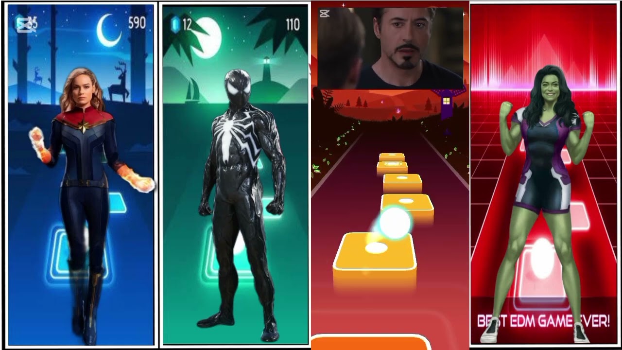 CAPITAN MARVEL VS SPAYDERMAN VS IRON MAN VS SHE HULK VS TILES HOP