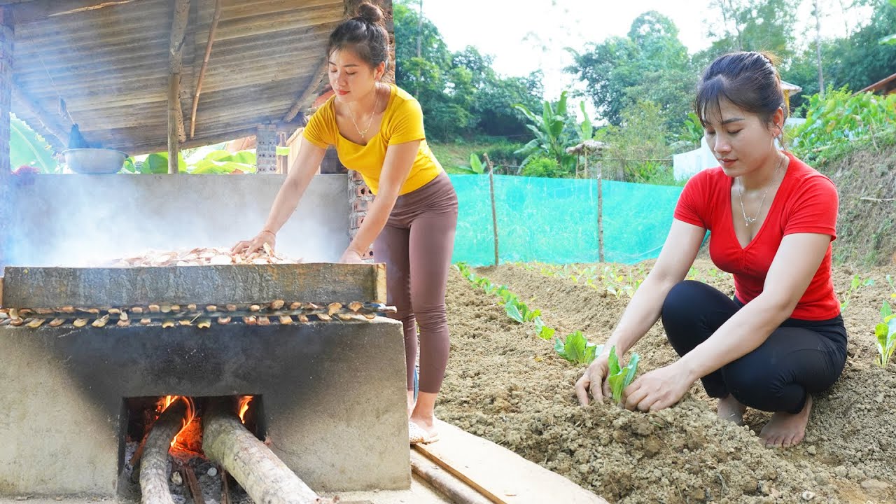 30 days building: Growing vegetable, making smoked pork, harvesting & go to market sell