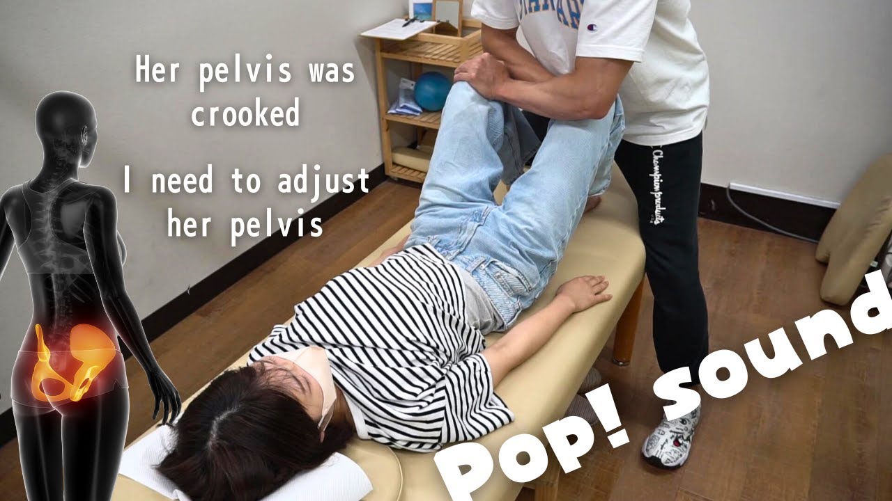【ASMR chiro cracking 全身ボキボキ整体】(女性版)軽快な音連発！背中や皮膚引きも良音です！ Full body adjustment from Japan +Y-strap