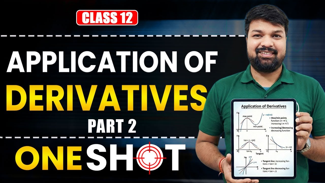 Application of Derivatives Class 12 One Shot 🔥| Class 12 Maths Chapter 6 (AOD) | NCERT + PYQs
