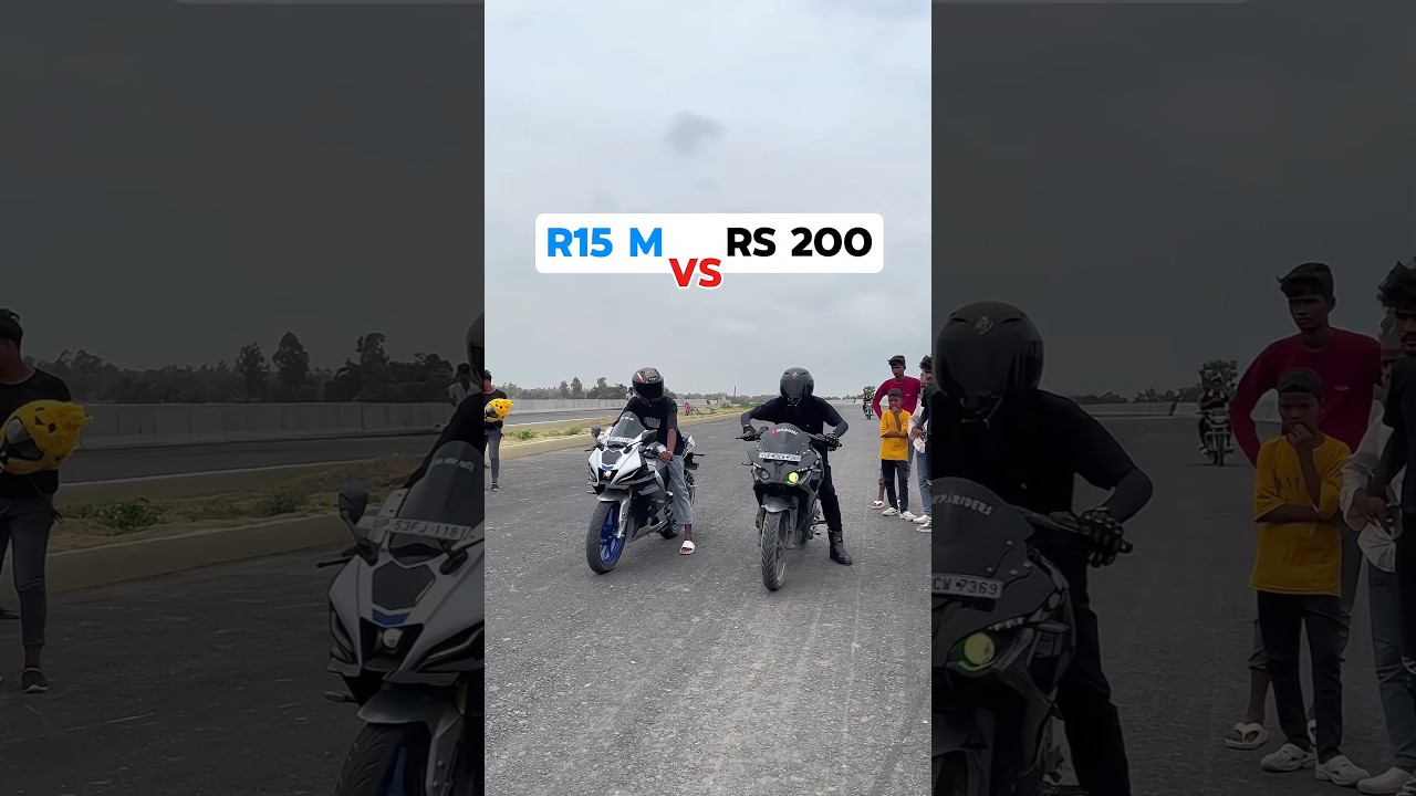 R15m Vs RS 200 DRAG RACE #r15 #r15mlover #r15v4 #rs200 #pulsarrs200 #dragrace #shorts