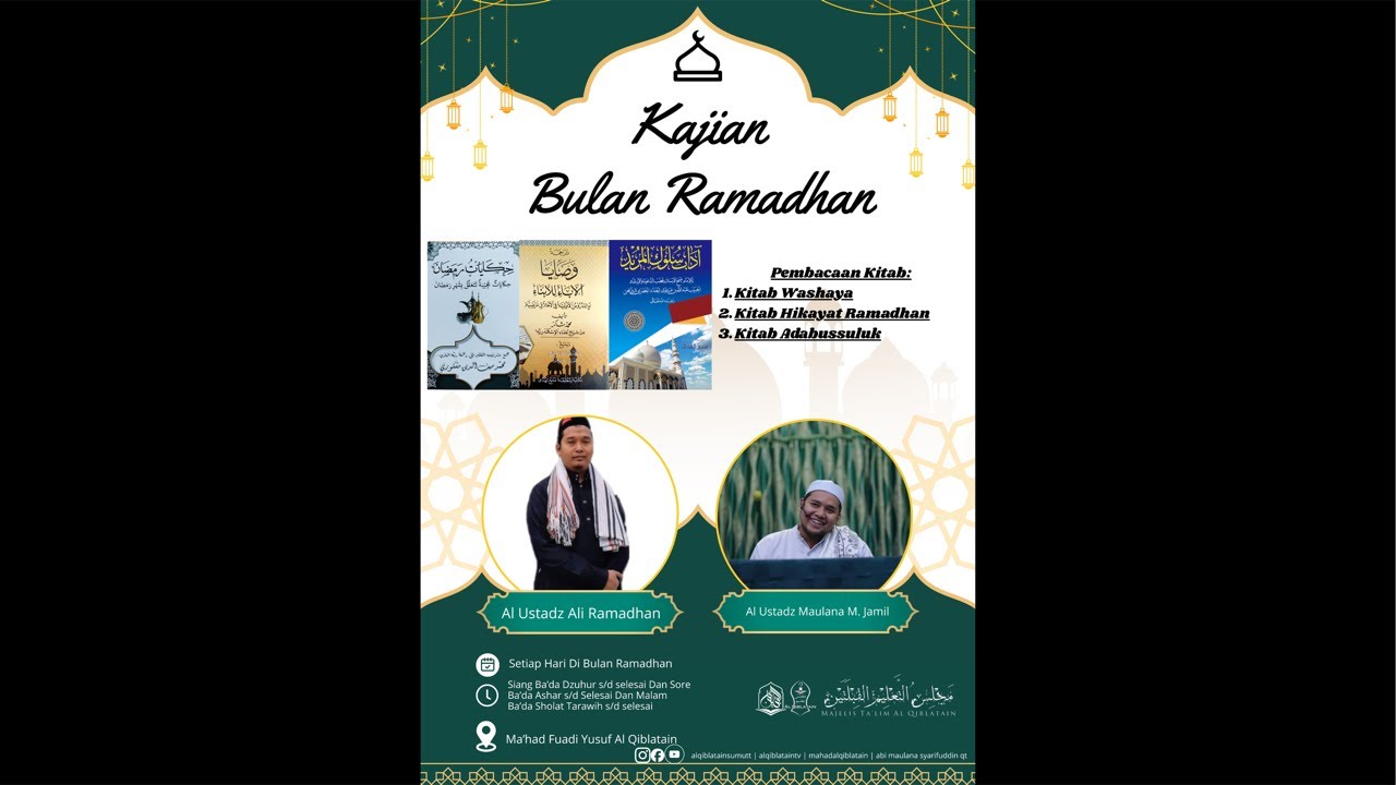 KAJIAN RAMADHAN KITAB HIKAYAT RAMADHAN. AL-USTADZ ALI RAMADHAN