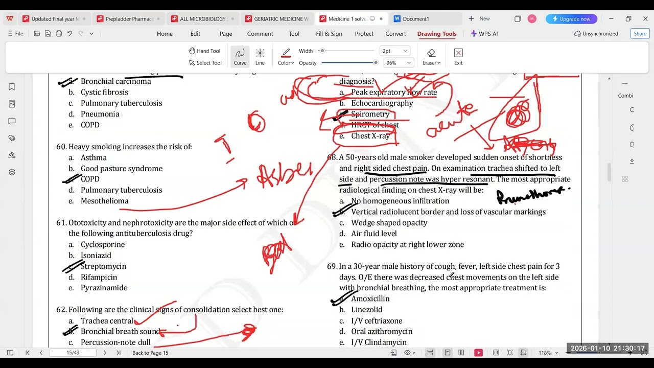 mcqs discussion pulmonology