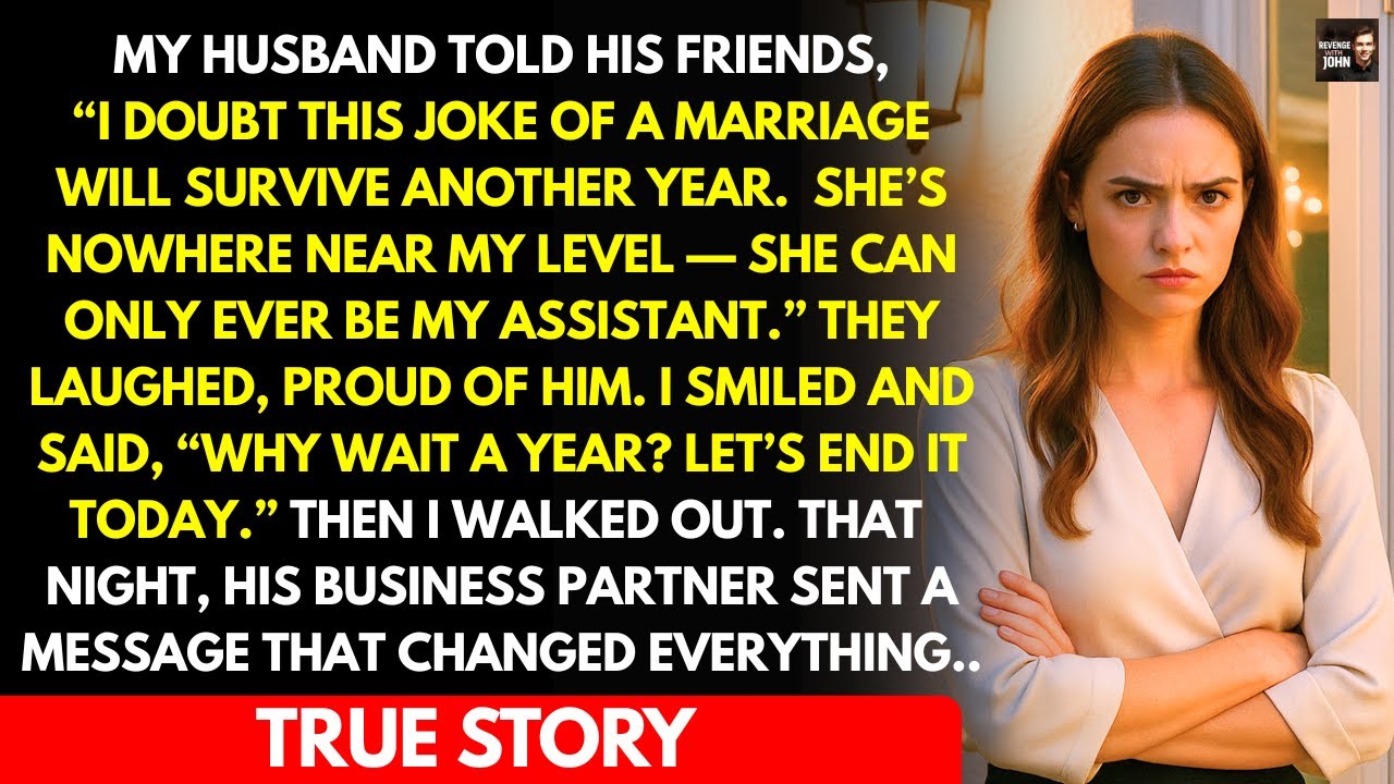 My Husband Mocked Our Marriage at a Luxury Dinner — I Walked Out and Took Over the Empire He Lost