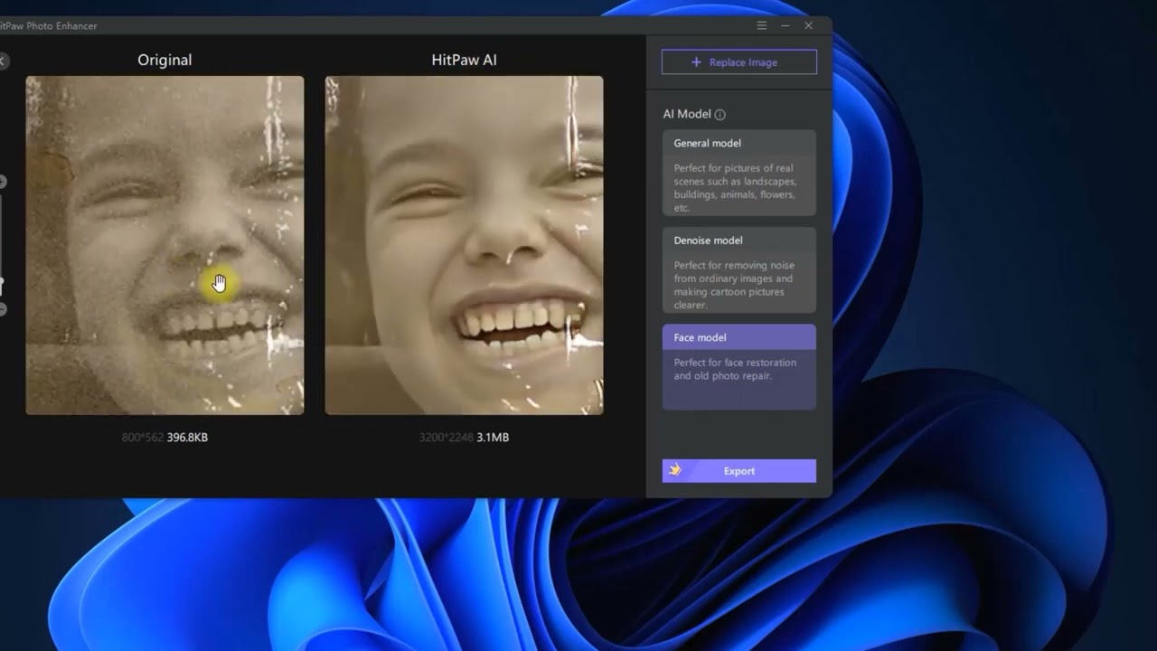 HitPaw AI 照片增强器测试 1 2 2 0