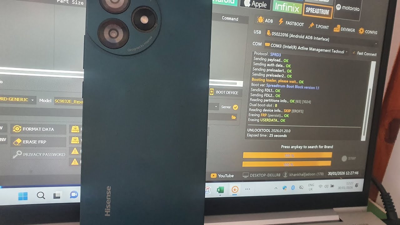 HISENSE U962 PRO FRP BYPASS WITH UNLOCKTOOL ❤️🔥& ✔️ BY JADOON MOBILE TECH🔥❤️👍
