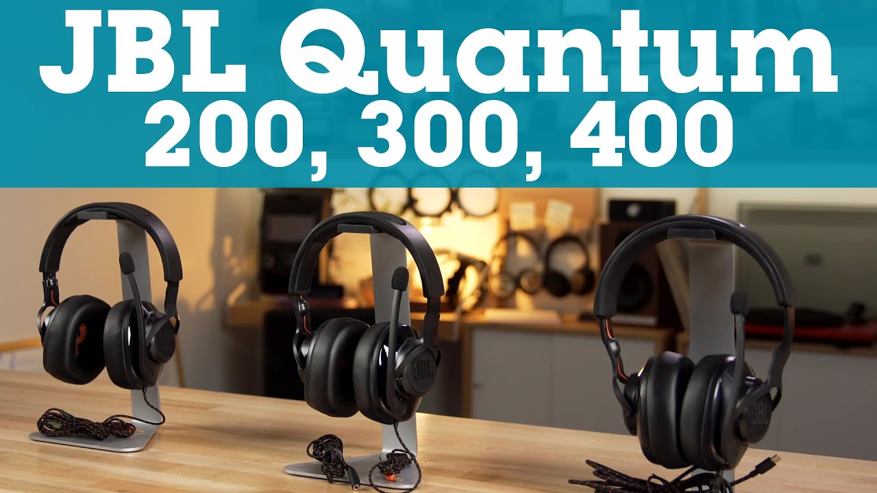 JBL Quantum 200, 300, & 400 wired gaming headsets | Crutchfield