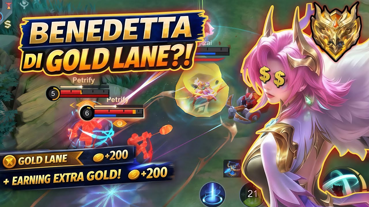 Gameplay Benedetta Gold Lane Full Instant KILL! - Mobile Legends
