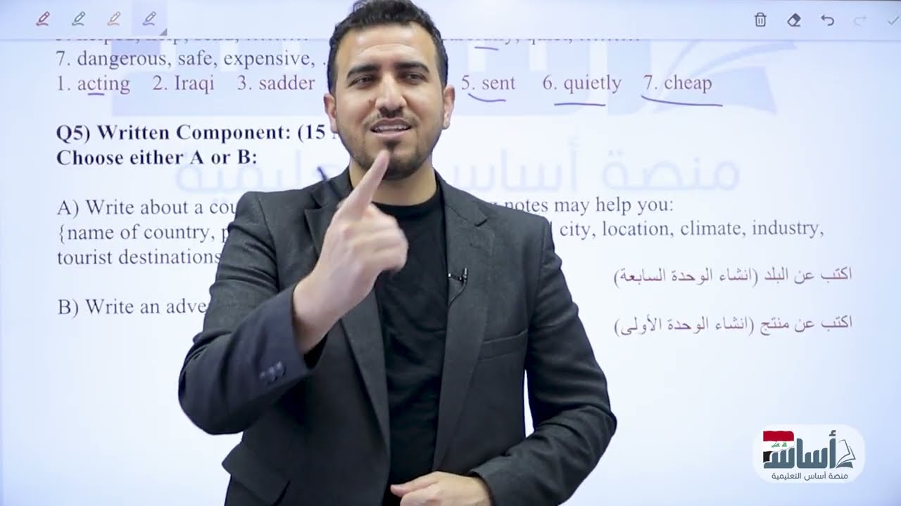 حل اسئلة الدور الثاني 2025 | انكليزي الثالث المتوسط | الاستاذ محمد النوفلي.