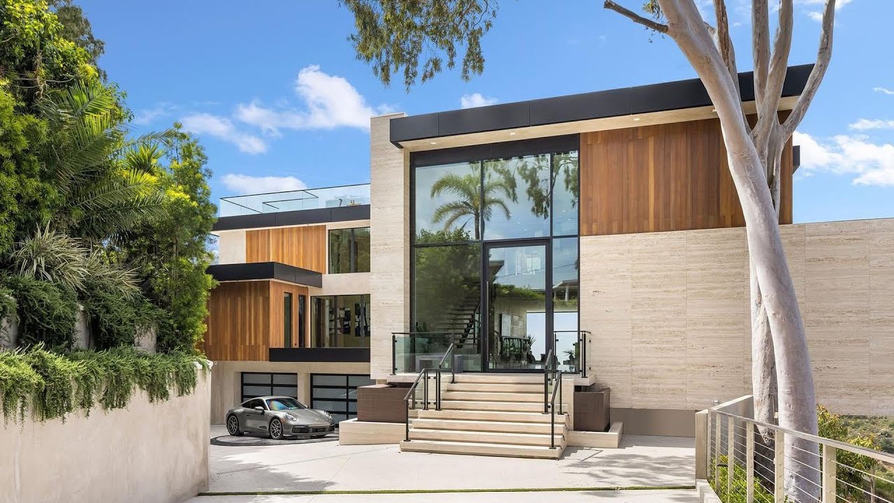 $25,000,000! BRAND NEW Beverly Hills Modern Mansion with sweeping city and canyon views