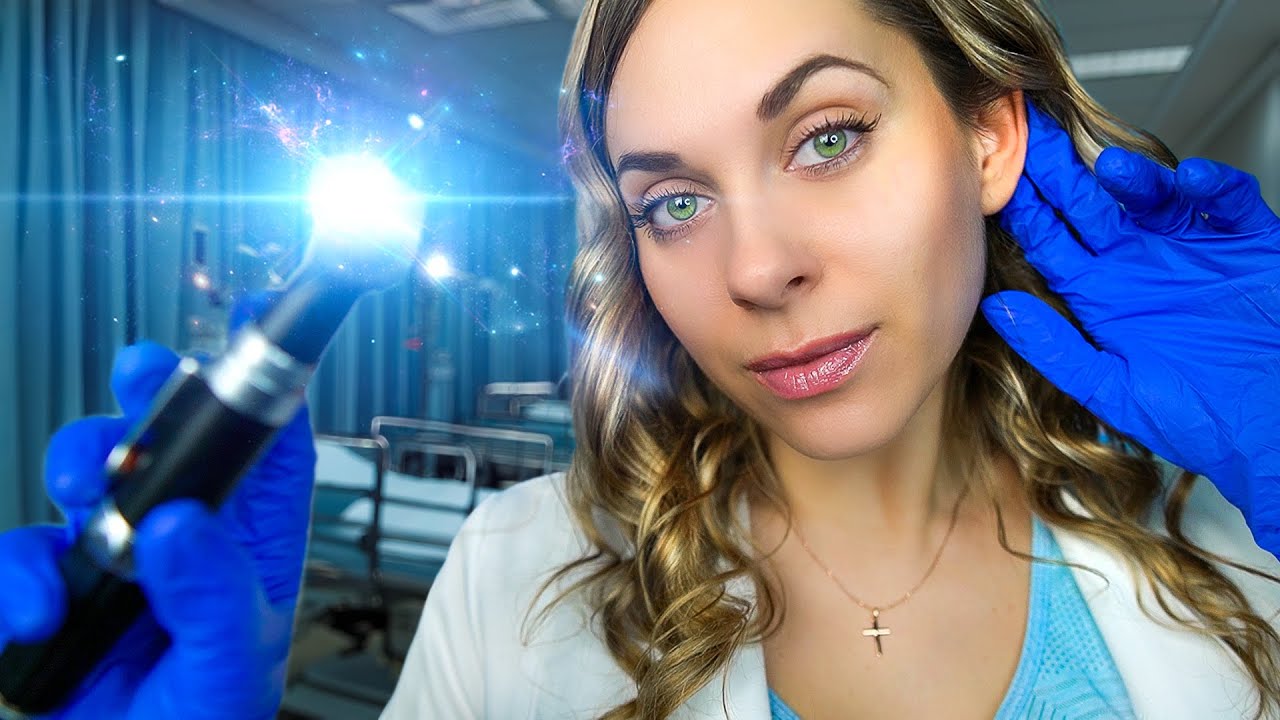 ASMR Relaxing Doctor Roleplay Intense Ear Cleaning and Ear Exam, Rain sounds