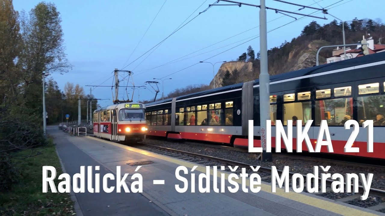 LINKA 21 - Radlická–Sídliště Modřany - TRAMVAJE PRAHY [4K]
