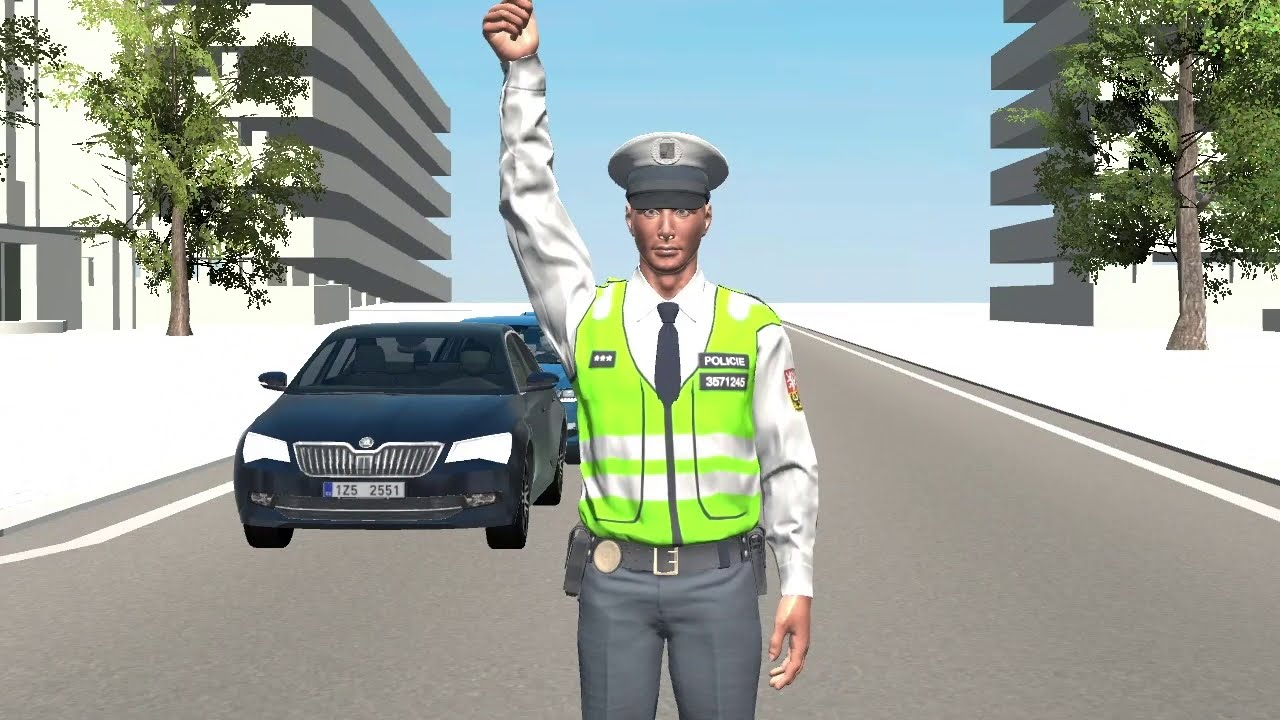 Ř&iacute;zen&iacute; provozu pokyny policisty &ndash; křižovatka X