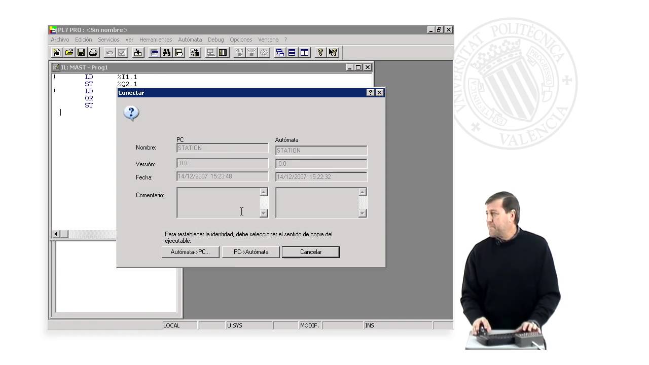 Programación en Lista de Instrucciones con el PL7 |  | UPV
