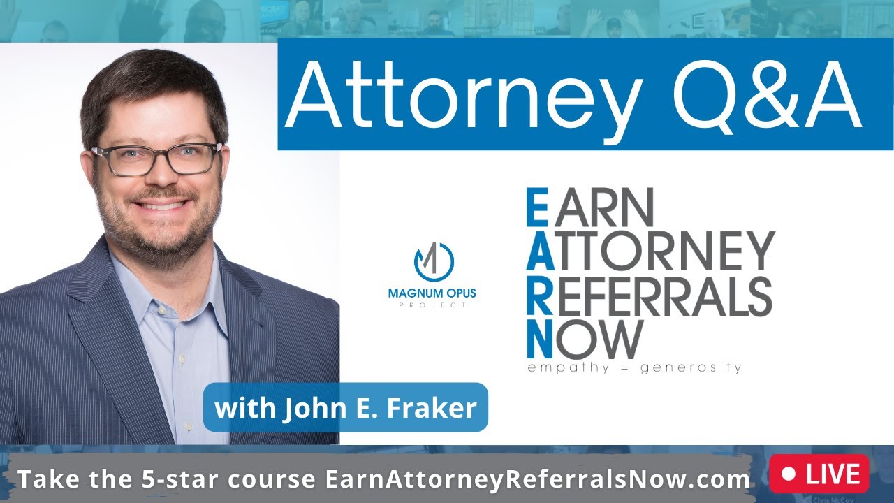 How to network with attorneys as a real estate agent/real estate investor:  @John Fraker | Live Q&A​