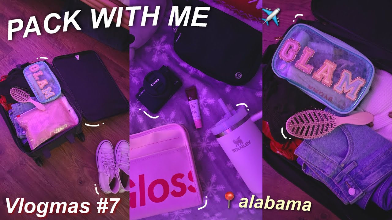 Pack w/ me for a Christmas trip! *productive + organized* ✈️💗 // Vlogmas #7