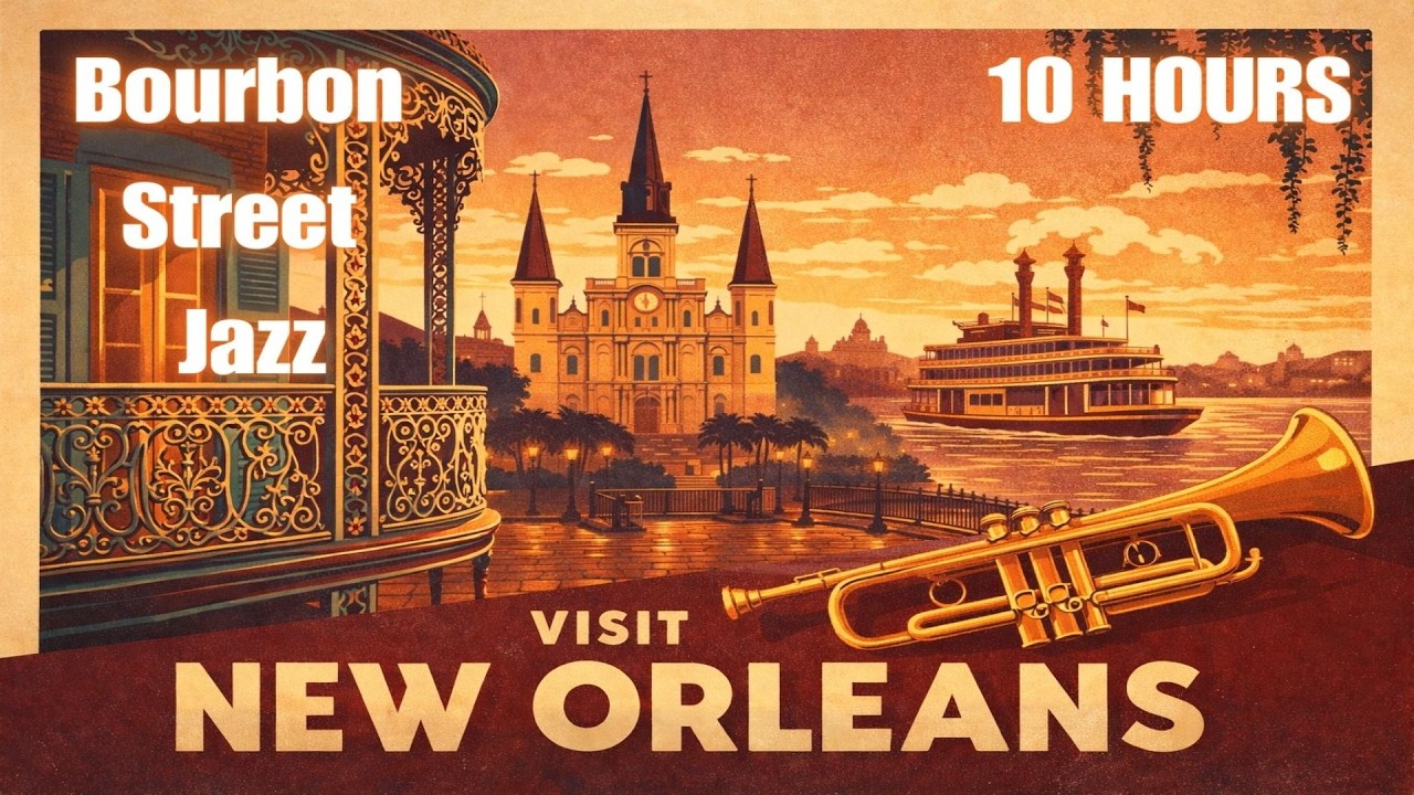 Vintage New Orleans Bourbon Street | Jazz Soul 10 Hour Compilation | Café Study Relax Deep Sleep