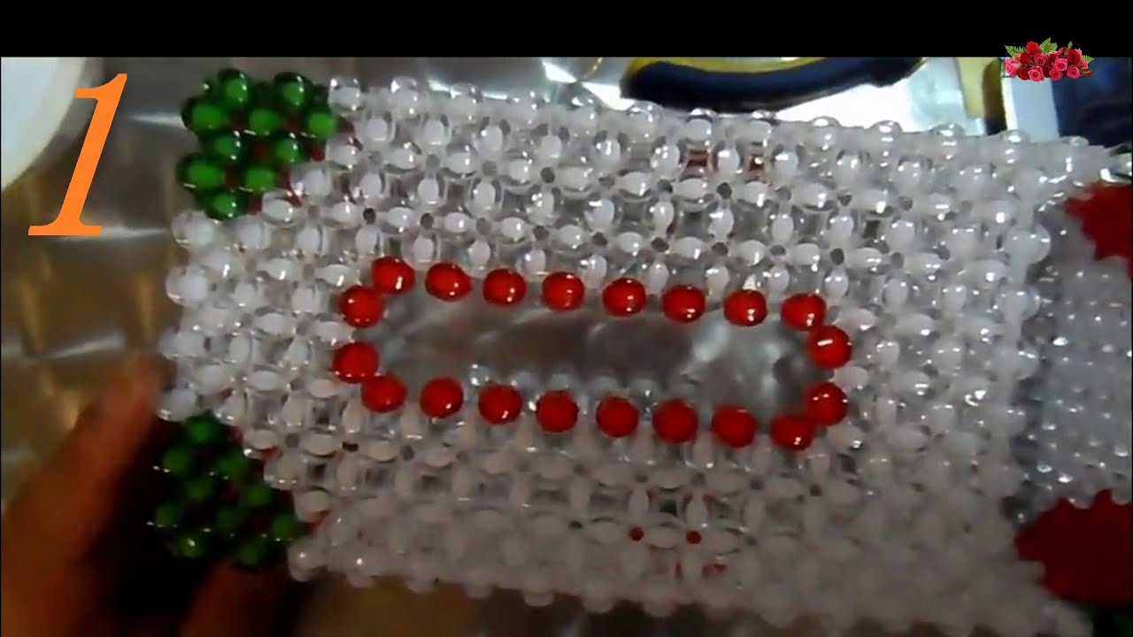 水晶串珠 紙巾盒筆筒(加長款) 1/2