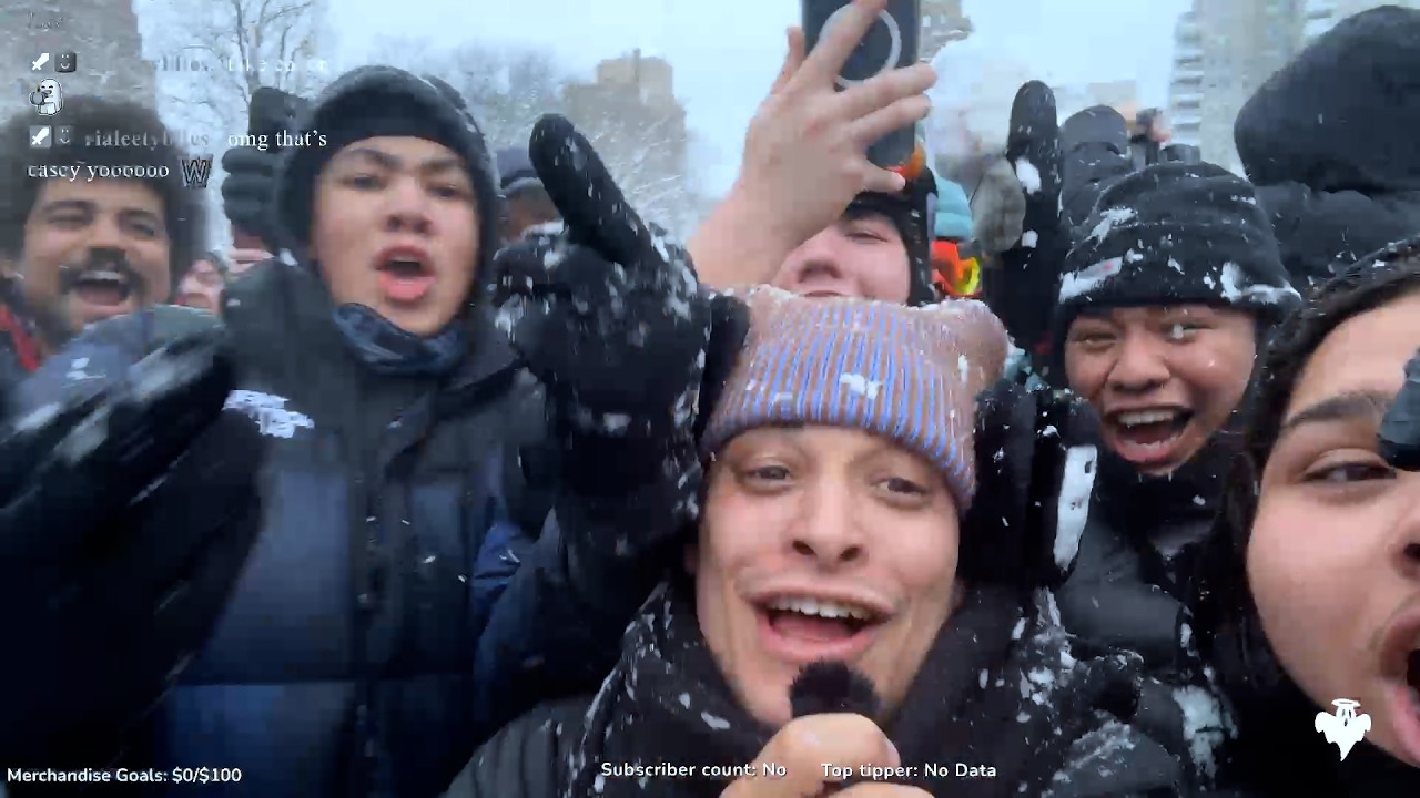 Kasperthesaint at the 2026 Great Washington Square Park Snowball Fight