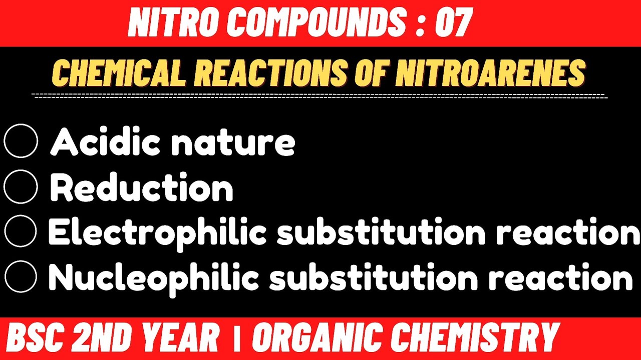 Chemical reactions of nitroarenes | Nitro compounds - Bsc 2nd year organic chemistry