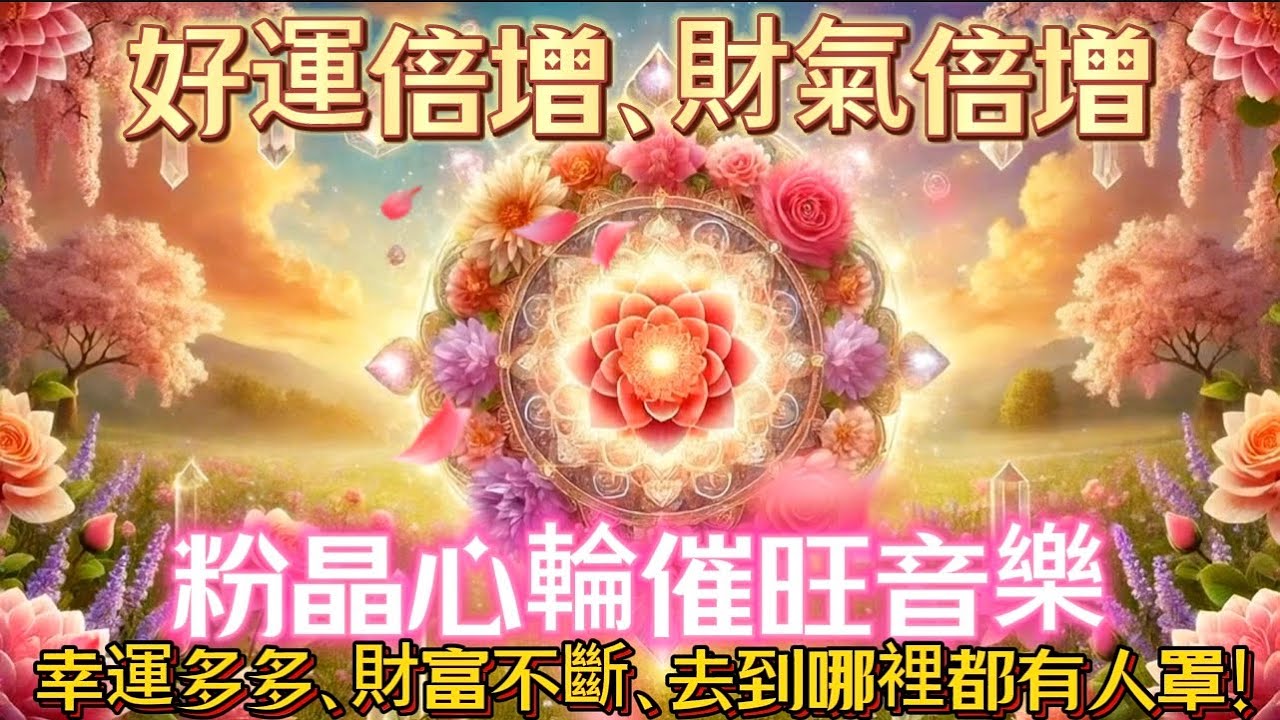 好運倍增、財氣倍增｜粉晶心輪催旺音樂｜幸運多多、財富不斷、去到哪裡都有人罩｜吸引力法則調頻能量音樂