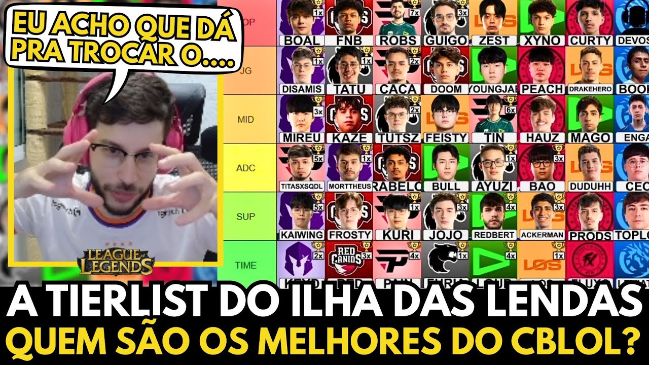 🚨OS MELHORES JOGADORES DO CBLOL 2026! GREVTHAR PARTICIPA DA TIERLIST DO ILHA DAS LENDAS
