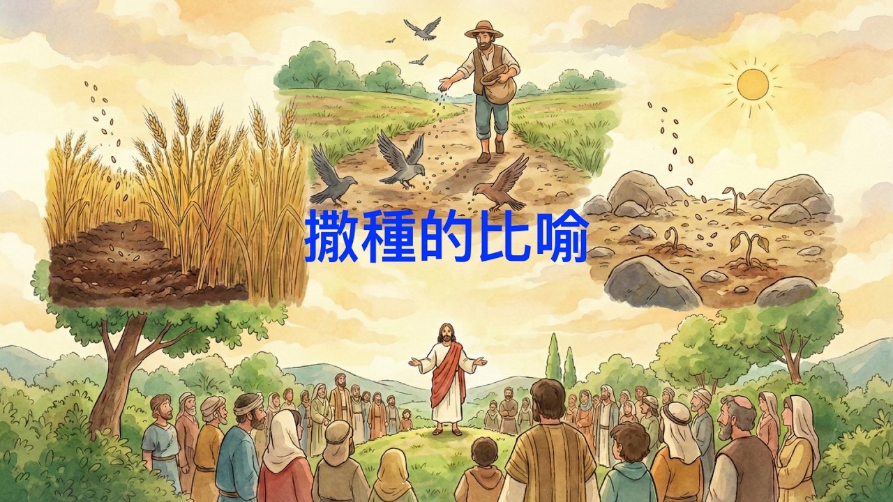 詩歌SS-4704【撒種的比喻】路加福音8章4-8節〖羊咩咩-Ai聖經經文詩歌工作室〗