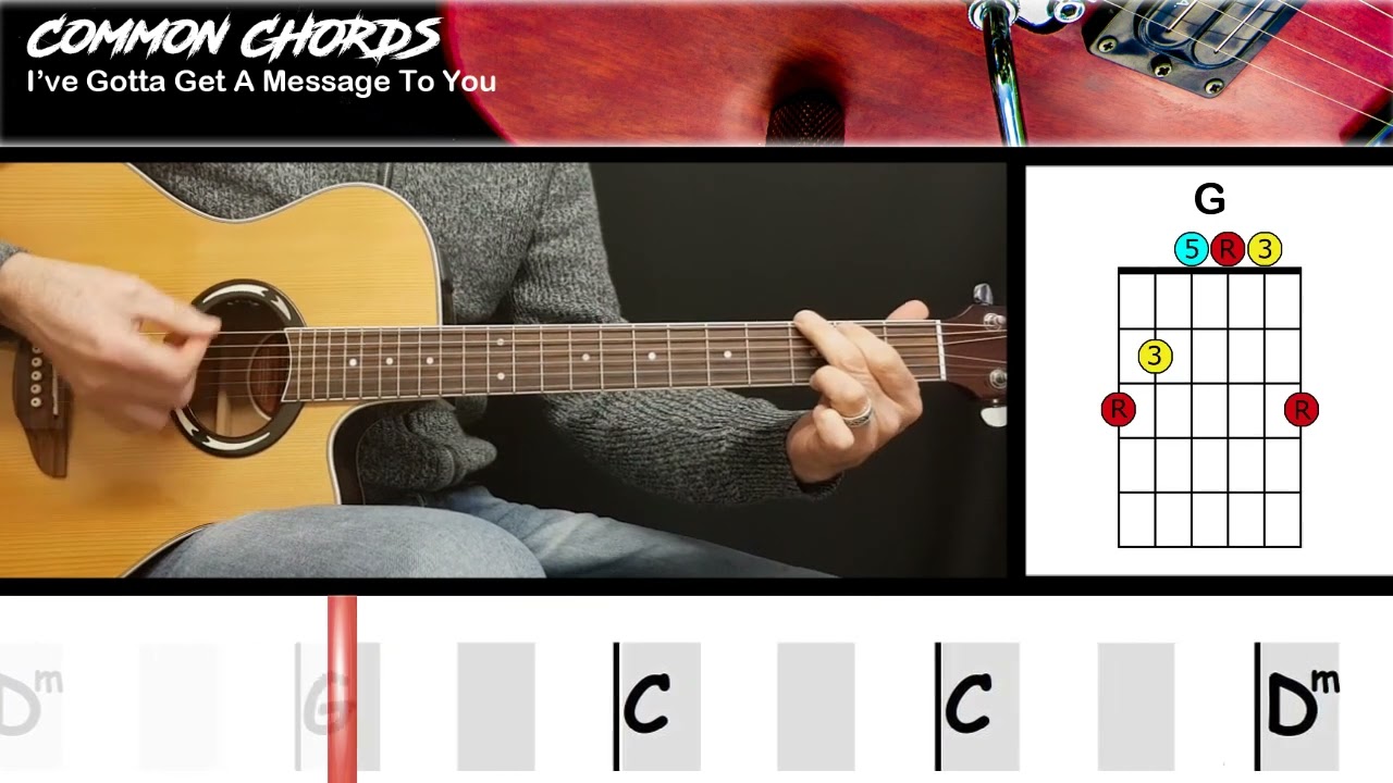 I've Gotta Get A Message To You - Bee Gees | EASY GUITAR LESSON | Scrolling Chords & Lyrics