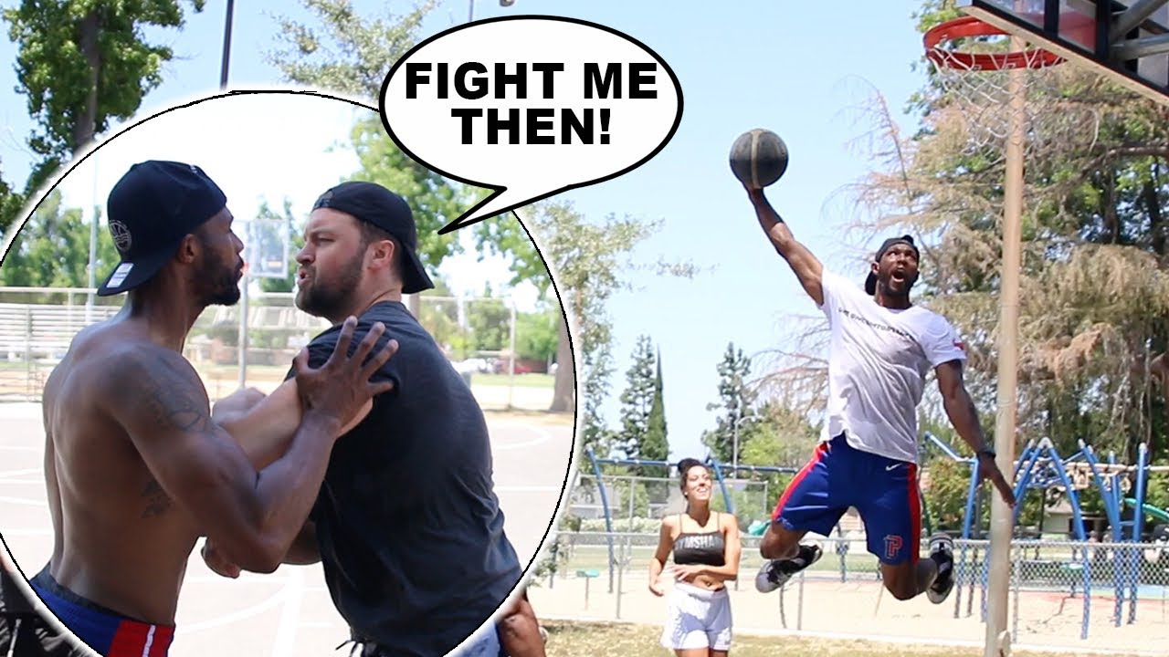 Pick Up Basketball Against D1 Players ( FIGHT BREAKS OUT)