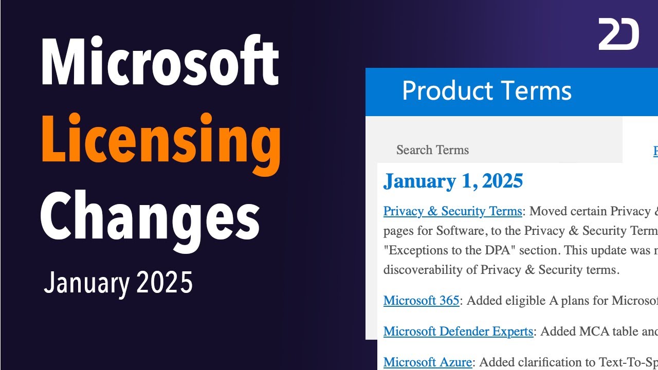 Microsoft's Latest Licensing Changes for January 2025