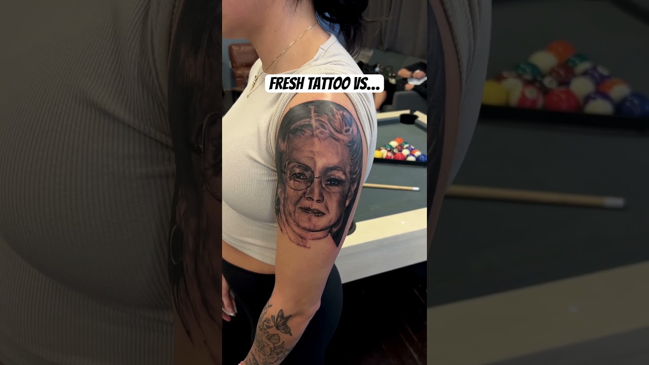 Fresh vs healed tattoo!