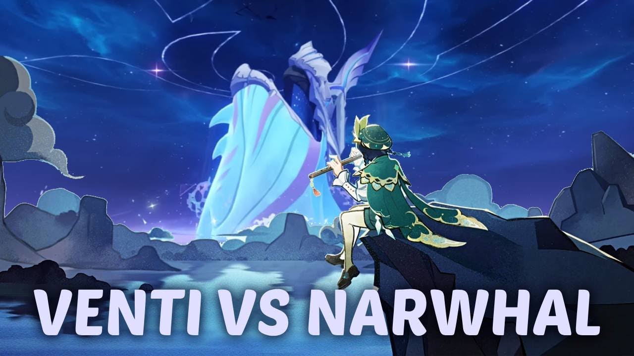 Venti solo VS All-Devouring Narwhal (No damage, No food buff, No steroid) - Genshin Impact