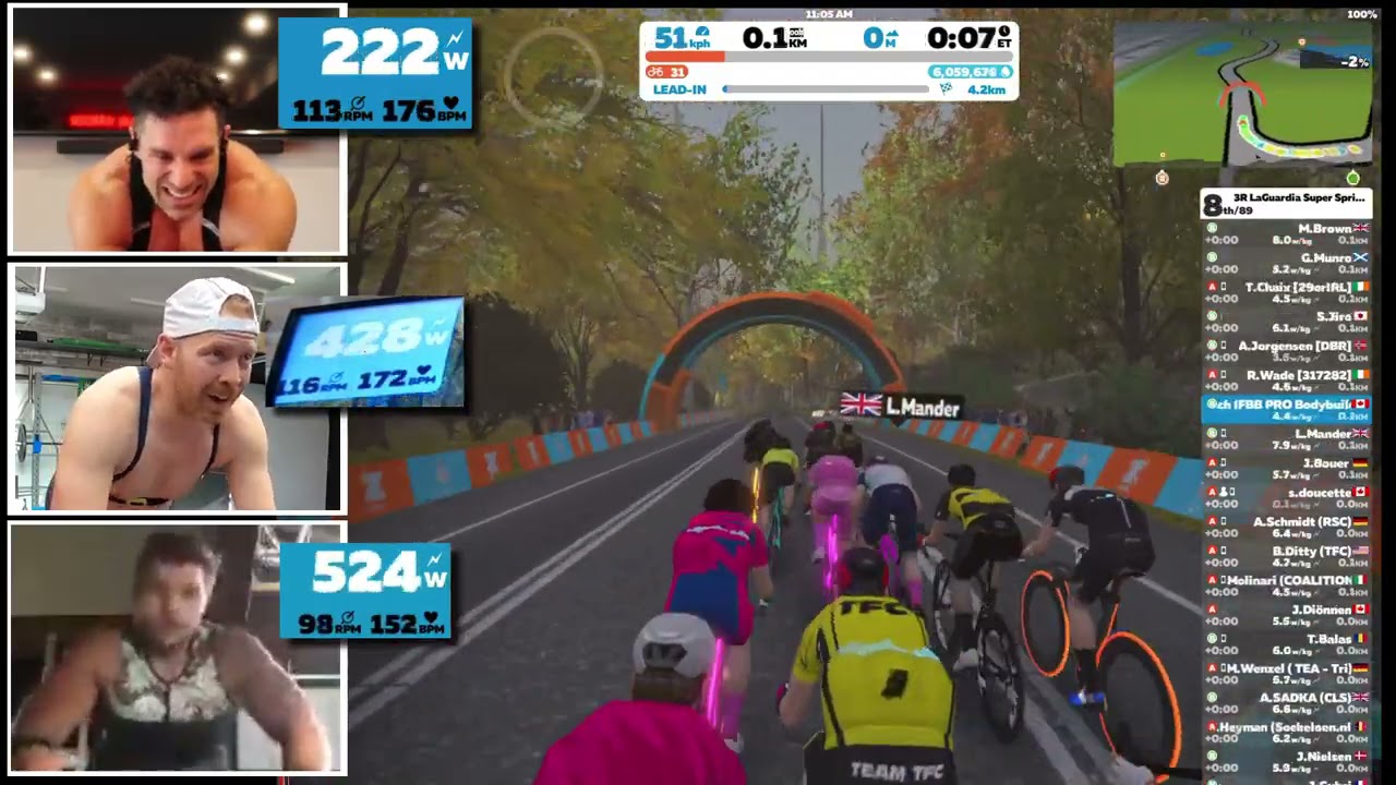 Fitness YouTuber Zwift race || Coach Greg, Editor Steve, Triathlon Taren, Obese to Beast
