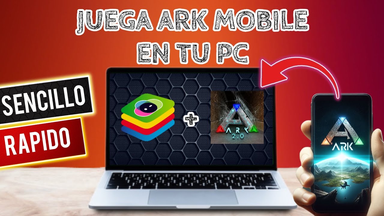 Como jugar Ark Mobile en PC, emulado con Bluestacks.