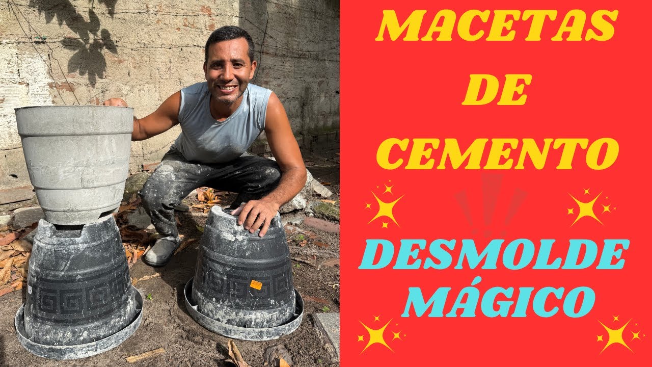 ¿Cómo desmoldar FÁCIL una maceta de cemento en molde de plástico?