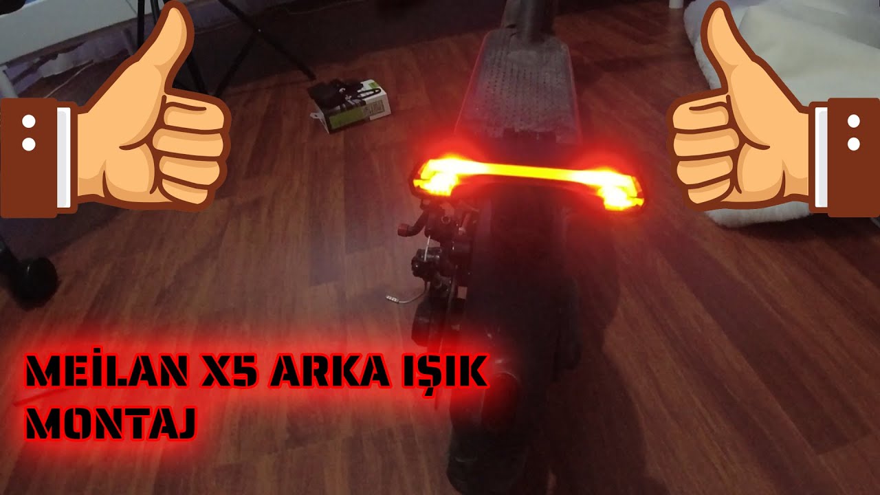 🎥Elektrikli Scooter'ıma Sinyal taktım ( Meilan x5 Turning Laser Light )
