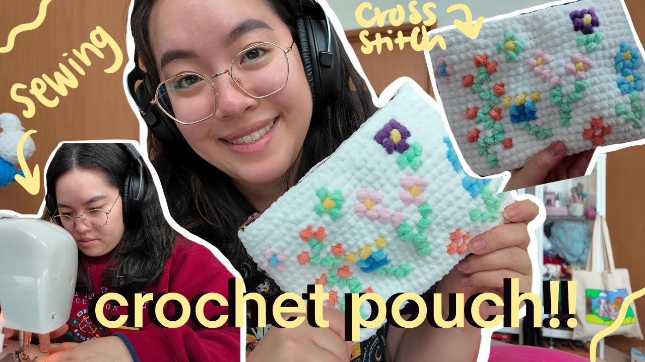 crochet this zipper pouch with me! | crochet diaries